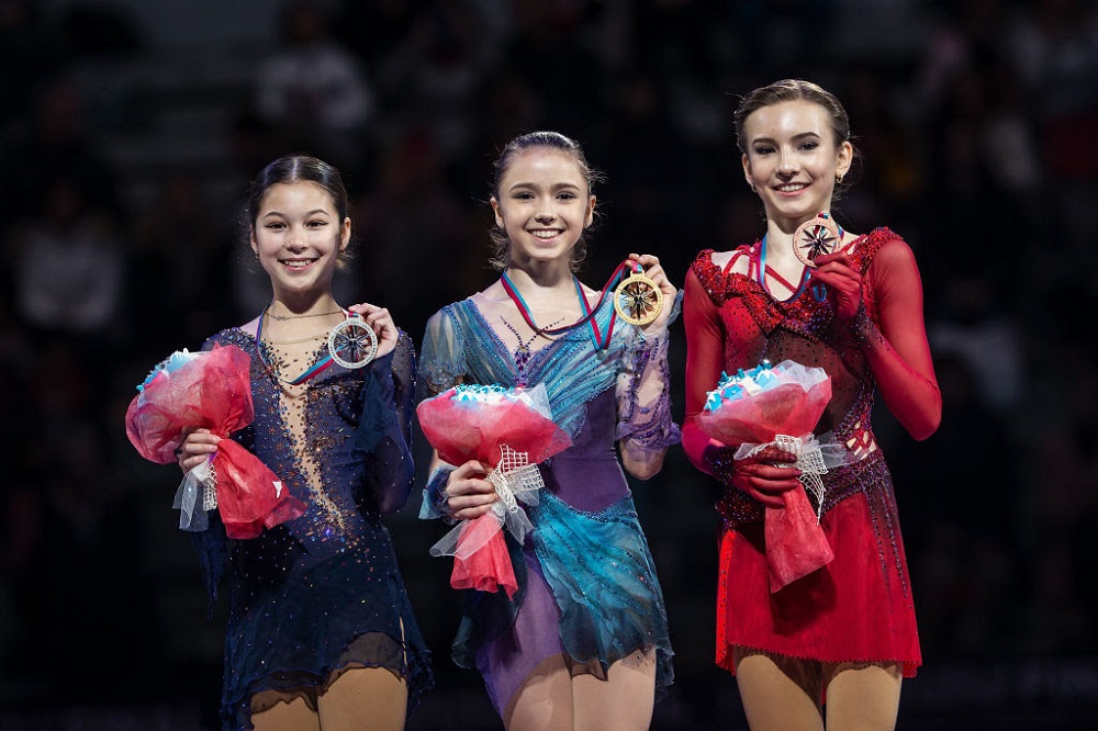 Kamila Valieva (RUS) grabs the Junior Ladies title